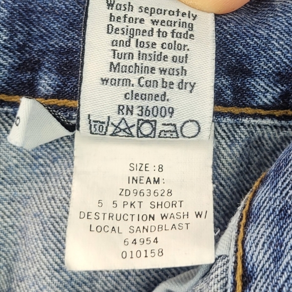 Calvin Klein Denim Shorts Women Size 8 Vintage 90s Mom Jean High Rise Blue - Picture 5 of 5